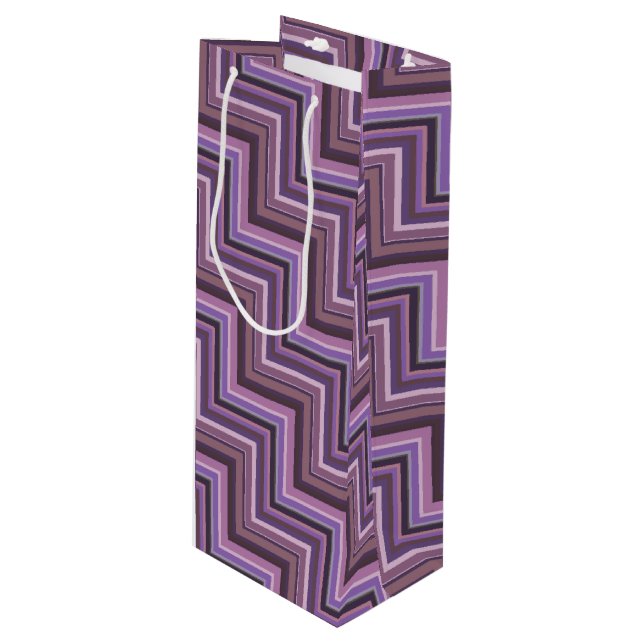 Bolsa Para Vino Patrón de rayas de malva (Angulo Anverso)