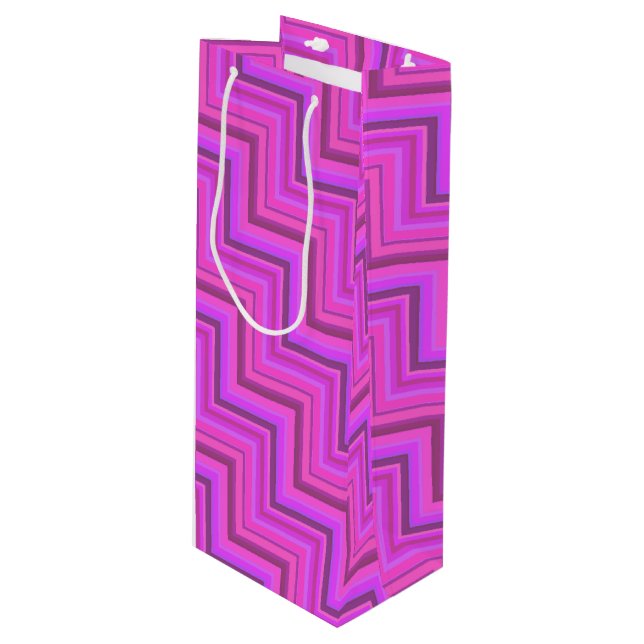 Bolsa Para Vino Patrón de rayas rosas (Angulo Anverso)