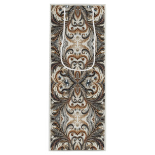 Bolsa Para Vino Patrón floral brillante con piedra gemela