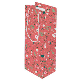 Bolsa Para Vino Patrón floral de Ilustracion de flores de otoño