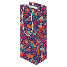 Bolsa Para Vino Patrón floral de la naturaleza del Ilustracion de 