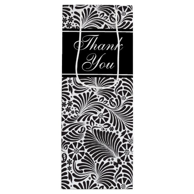 Bolsa Para Vino Patrón floral de Moda moderna personalizado (Anverso)