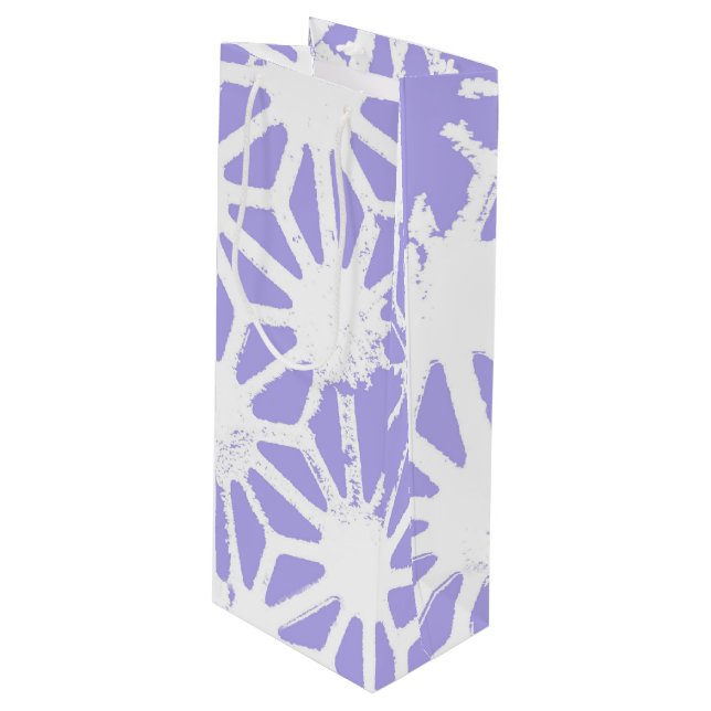 Bolsa Para Vino Patrón geométrico de lavanda (Angulo Anverso)
