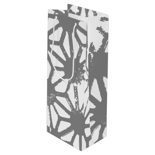 Bolsa Para Vino Patrón geométrico gris (Angulo Anverso)