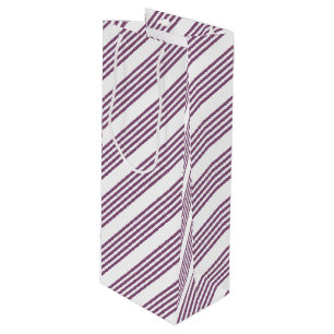 Bolsa Para Vino Patrón malva morado y blanco de cinco rayas