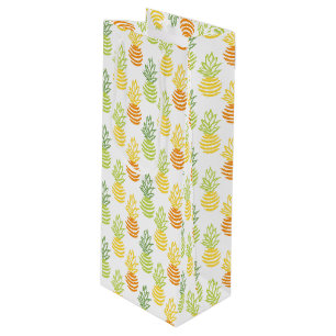 Bolsa Para Vino Patrón multicolor de piña colorida de verano
