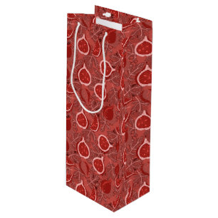Bolsa Para Vino Patrón rojo hermoso de fruta de higuera