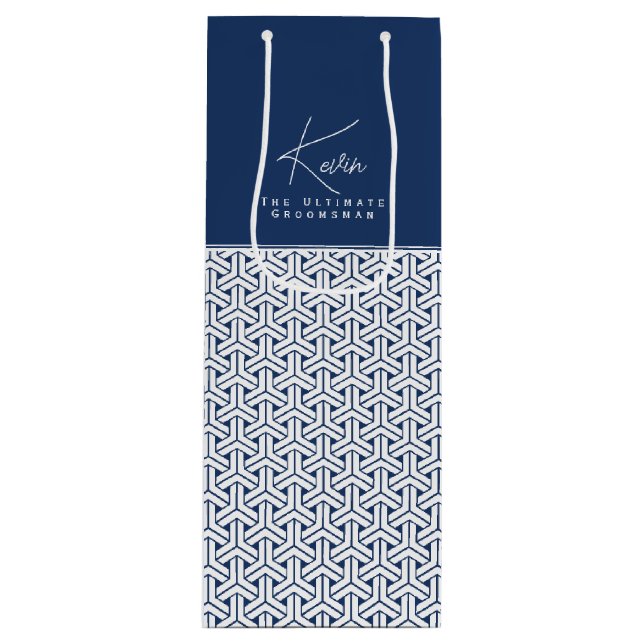 Bolsa Para Vino Patrón samurai Groomsman personalizado| (Anverso)