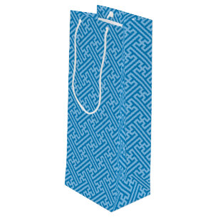 Bolsa Para Vino Patrón Sayagata, japonés, azul y azul bebé