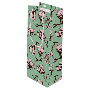 Bolsa Para Vino Patrón sin foco con brotes de flores de los árbole