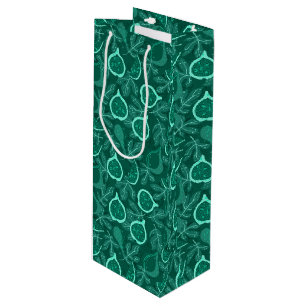 Bolsa Para Vino Patrón verde hermoso de fruta de higo
