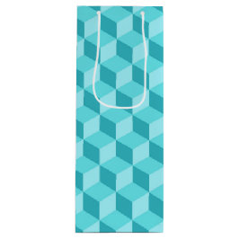 BOLSA PARA VINO PATRONES DE CUBO GEOMÉTRICO DE AQUA PASTEL