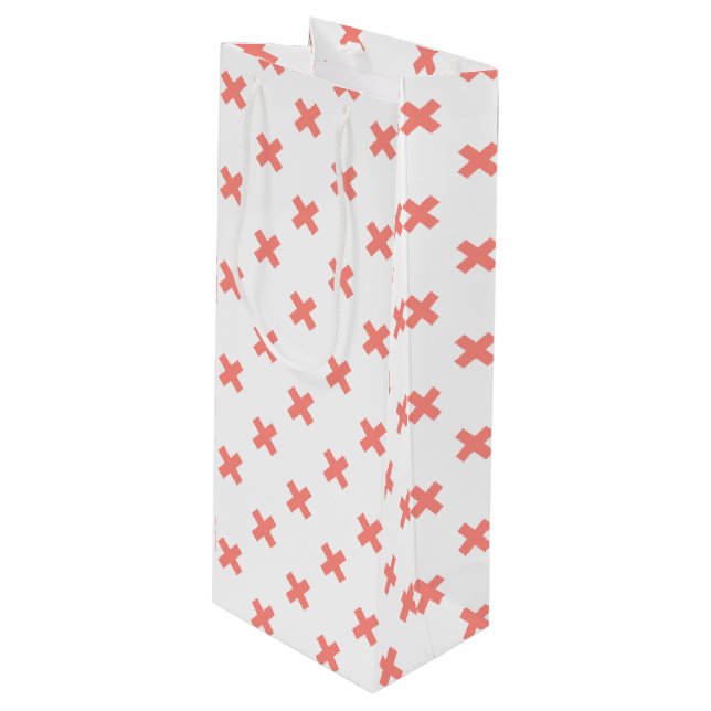 Bolsa Para Vino Pega puntos cruzados sobre blanco (Angulo Anverso)