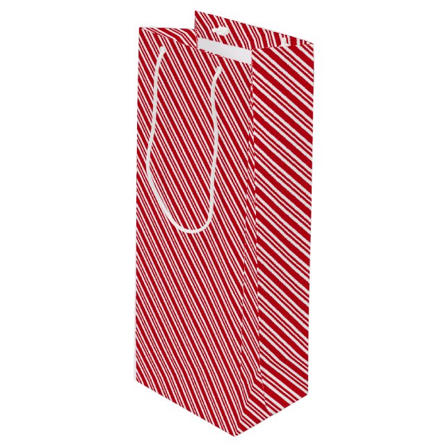 Bolsa Para Vino Peppermint Stripe Red and White Classic Christmas (Angulo Anverso)