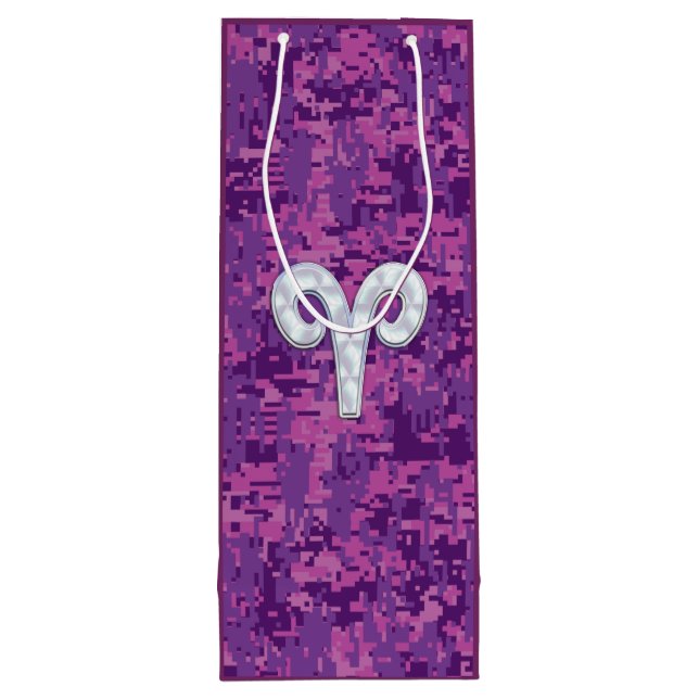 Bolsa Para Vino Perla Como Aries Rótulo Zodiac Camuflaje Rosa (Reverso)