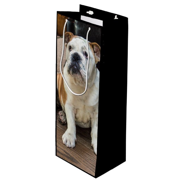 Bolsa Para Vino Perrito británico del bulldog (Angulo Anverso)