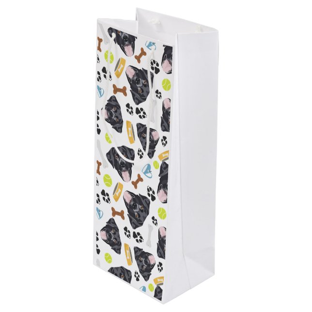 Bolsa Para Vino Perro sonriente Labrador negro (Angulo Anverso)