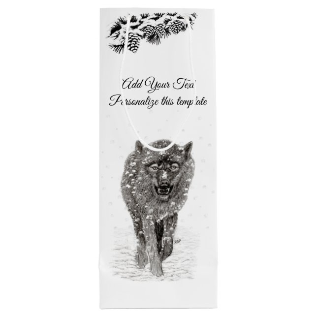 Bolsa Para Vino Personaliza esta plantilla (Reverso)