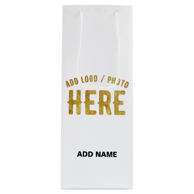 BOLSA PARA VINO PERSONALIZABLE MODERNO ESTILO BLANCO VERIFICADO MA (Anverso)