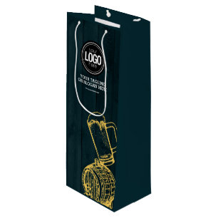 Bolsa Para Vino Personalización de negocios Dark Green Brewery Tem