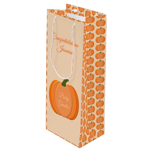 Bolsa Para Vino Personalizado de calabaza neutra de género Naranja (Angulo Anverso)