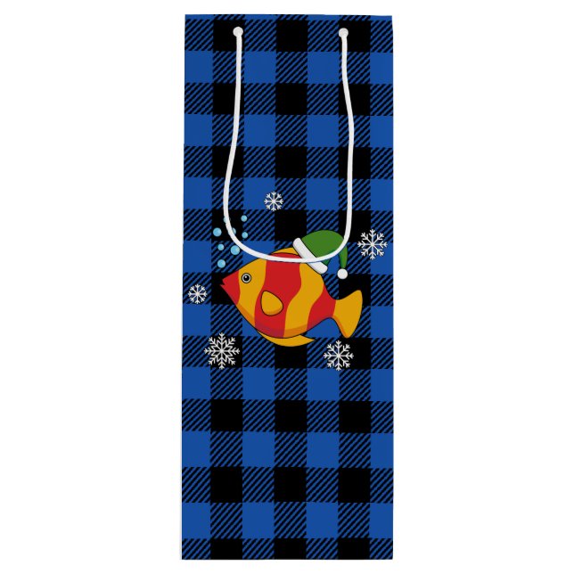 Bolsa Para Vino Personalizado de peces tropicales de Navidad en pa (Anverso)
