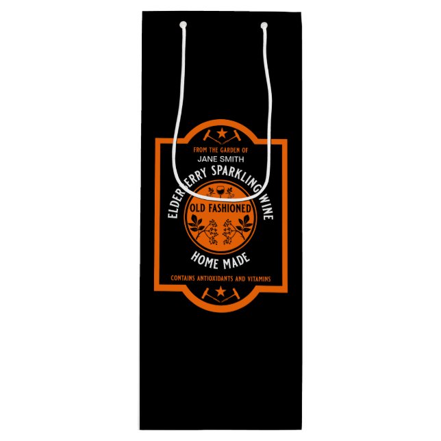 Bolsa Para Vino Personalizado Elderberry Sparkling casero (Anverso)