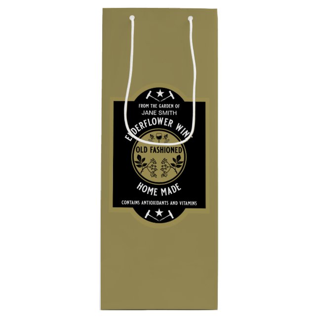 Bolsa Para Vino Personalizado Elderflower casero (Anverso)