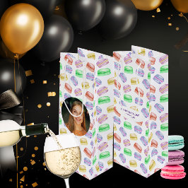 Bolsa Para Vino Personalizado Foto Patrón de cumpleaños Cookies Ma
