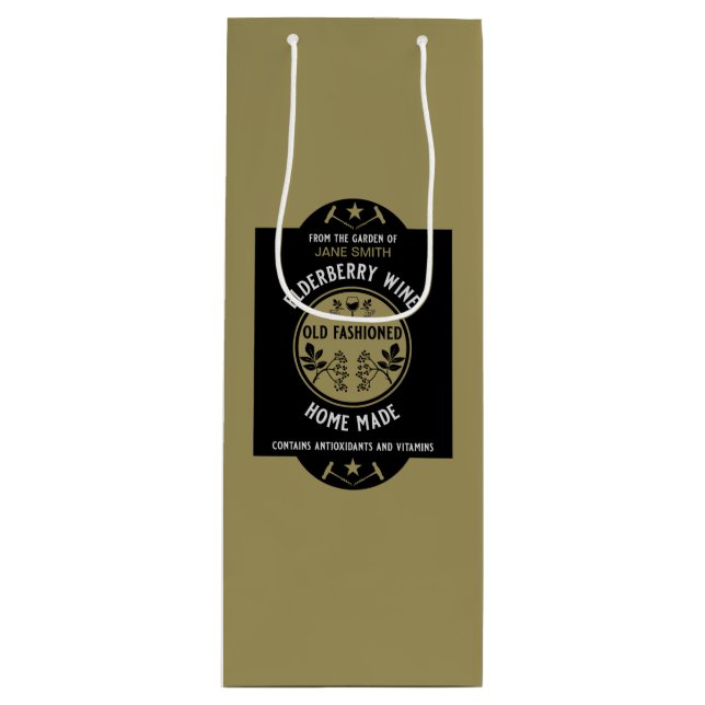 Bolsa Para Vino Personalizado Homemade Elderberry (Anverso)