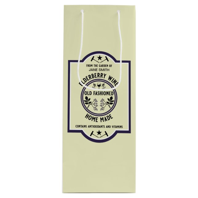 Bolsa Para Vino Personalizado Homemade Elderberry (Anverso)