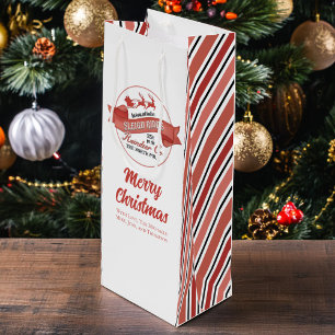 Bolsa Para Vino Personalizado rojo de renos de Navidades corruptos