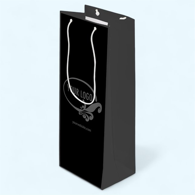 Bolsa Para Vino Personalizado Wine Gift Bag Business Logo de la ma (MISOOK Black & Grey Wine Bag with Logo)