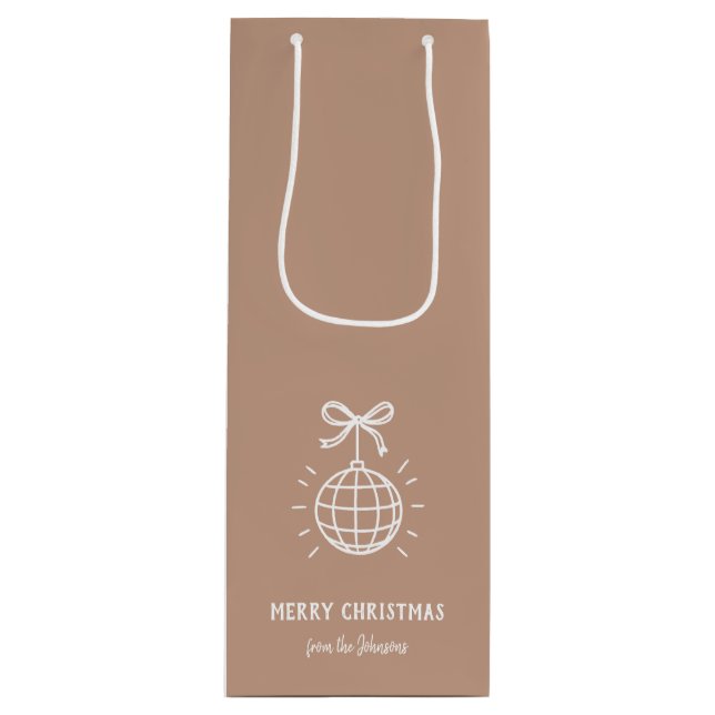 Bolsa Para Vino Personalized Family Name Merry Christmas (Anverso)