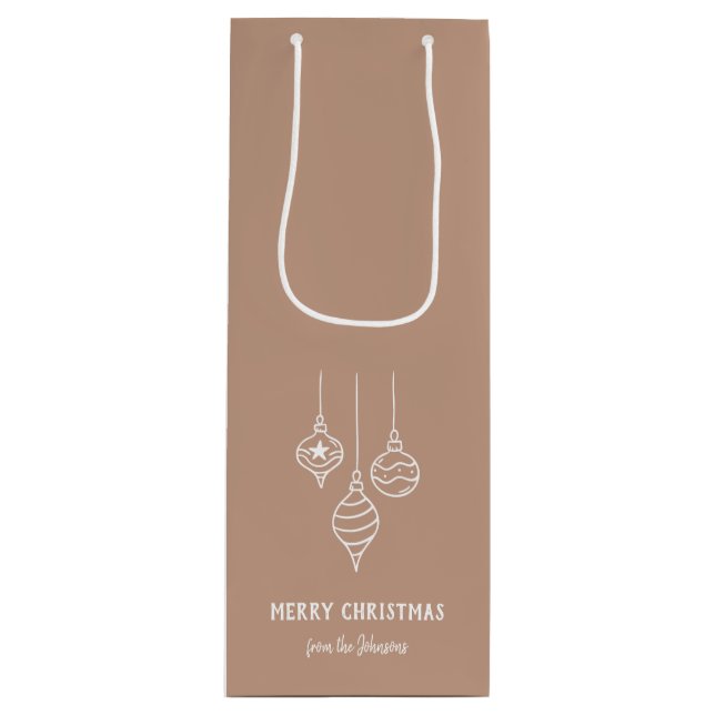 Bolsa Para Vino Personalized Family Name Merry Christmas Bauble (Anverso)