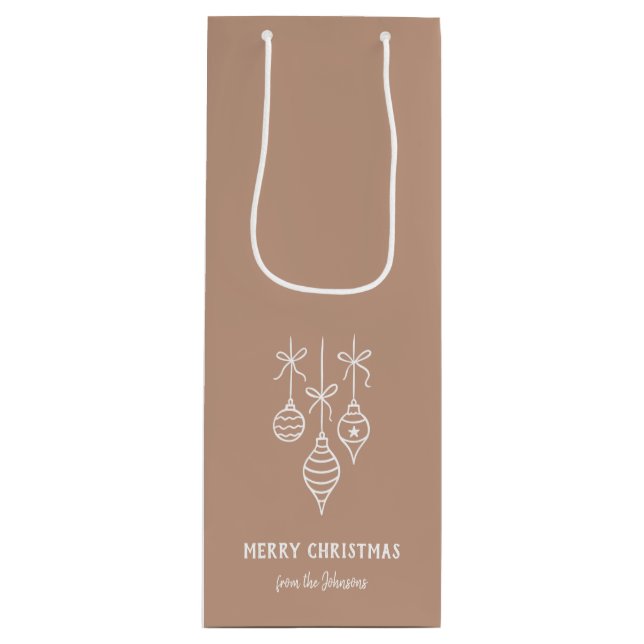 Bolsa Para Vino Personalized Family Name Merry Christmas Bauble (Anverso)