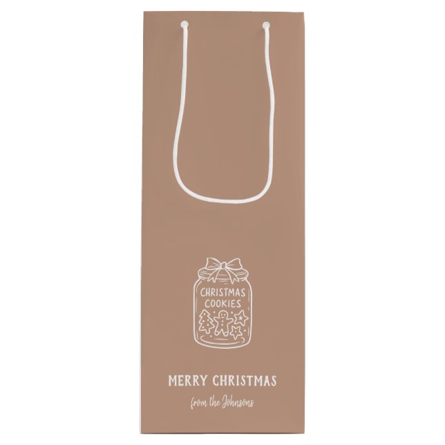 Bolsa Para Vino Personalized Family Name Merry Christmas Cookies (Anverso)