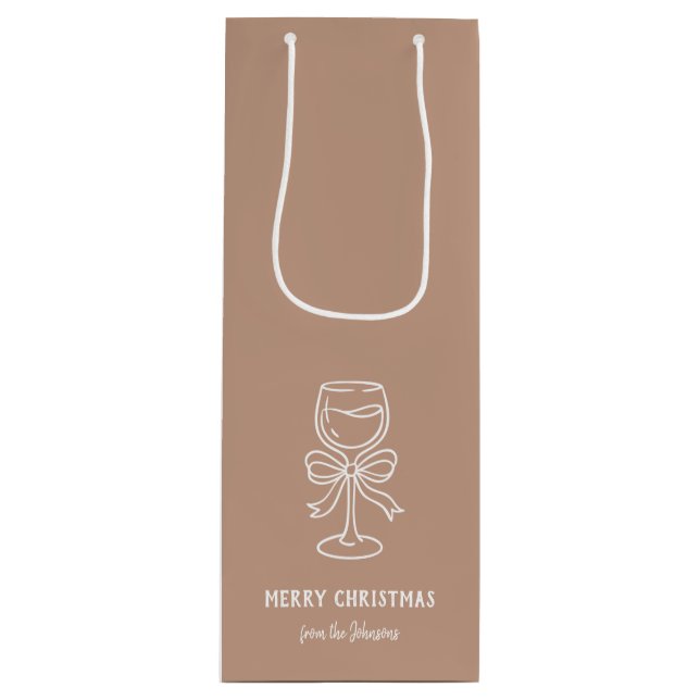 Bolsa Para Vino Personalized Family Name Merry Christmas Drink (Anverso)