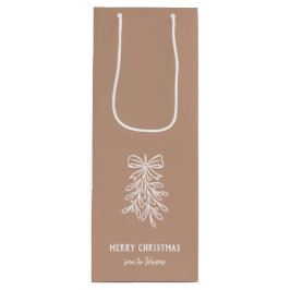 Bolsa Para Vino Personalized Family Name Merry Christmas Mistletoe