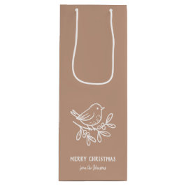 Bolsa Para Vino Personalized Family Name Merry Christmas Robin