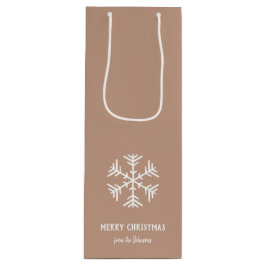 Bolsa Para Vino Personalized Family Name Merry Christmas Snowflake