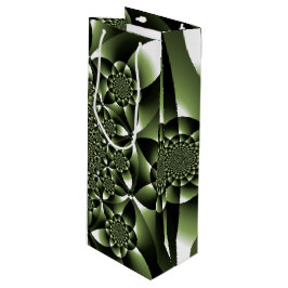 Bolsa Para Vino Pétalos de hojas de bosque verde blanco