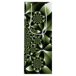 Bolsa Para Vino Pétalos de hojas de bosque verde blanco