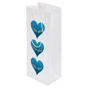 Bolsa Para Vino Pez Grouper - Corazones Azules, dispuestos vertica