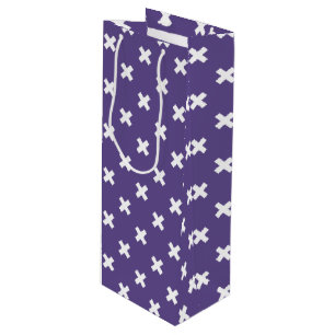 Bolsa Para Vino Pies de cruz blanca sobre ultravioleta
