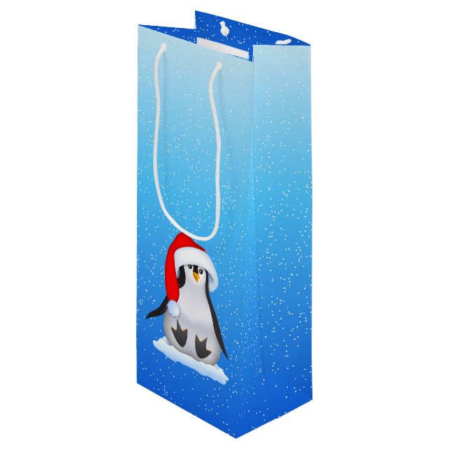 Bolsa Para Vino Pingüino navidad (Angulo Anverso)