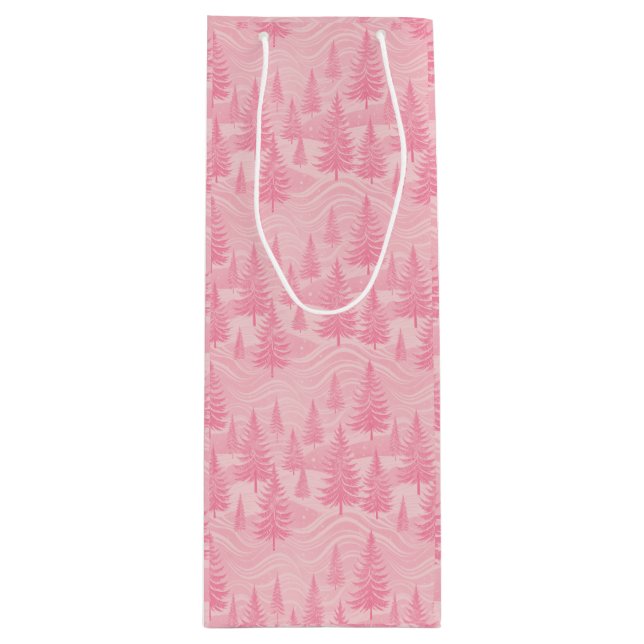 Bolsa Para Vino Pink Forest Christmas (Anverso)