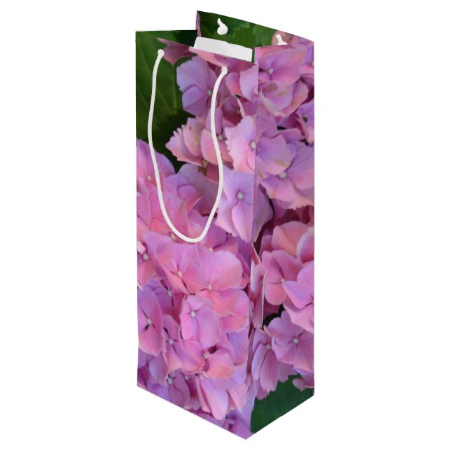 Bolsa Para Vino Pink Hortensia hidrangea flores (Angulo reverso)