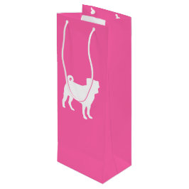 Bolsa Para Vino Pink Pug Silhouette Puppy Baby Shower