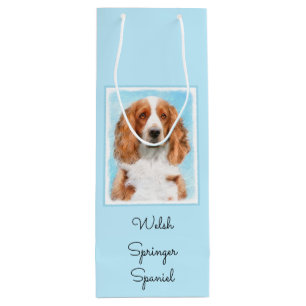 Bolsa Para Vino Pintado español de Springer galesa - Arte de perro